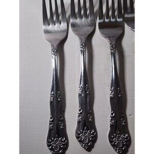 Dream Rose Stanley Roberts Rogers Stainless Korea Flatware Lot 12 Knives Forks